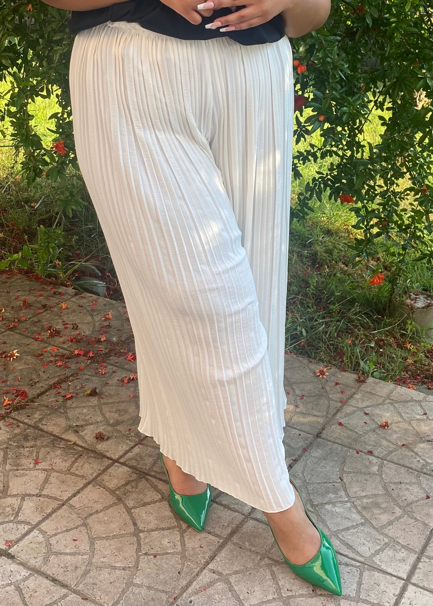 Maeva - Pantalon plissé Blanc