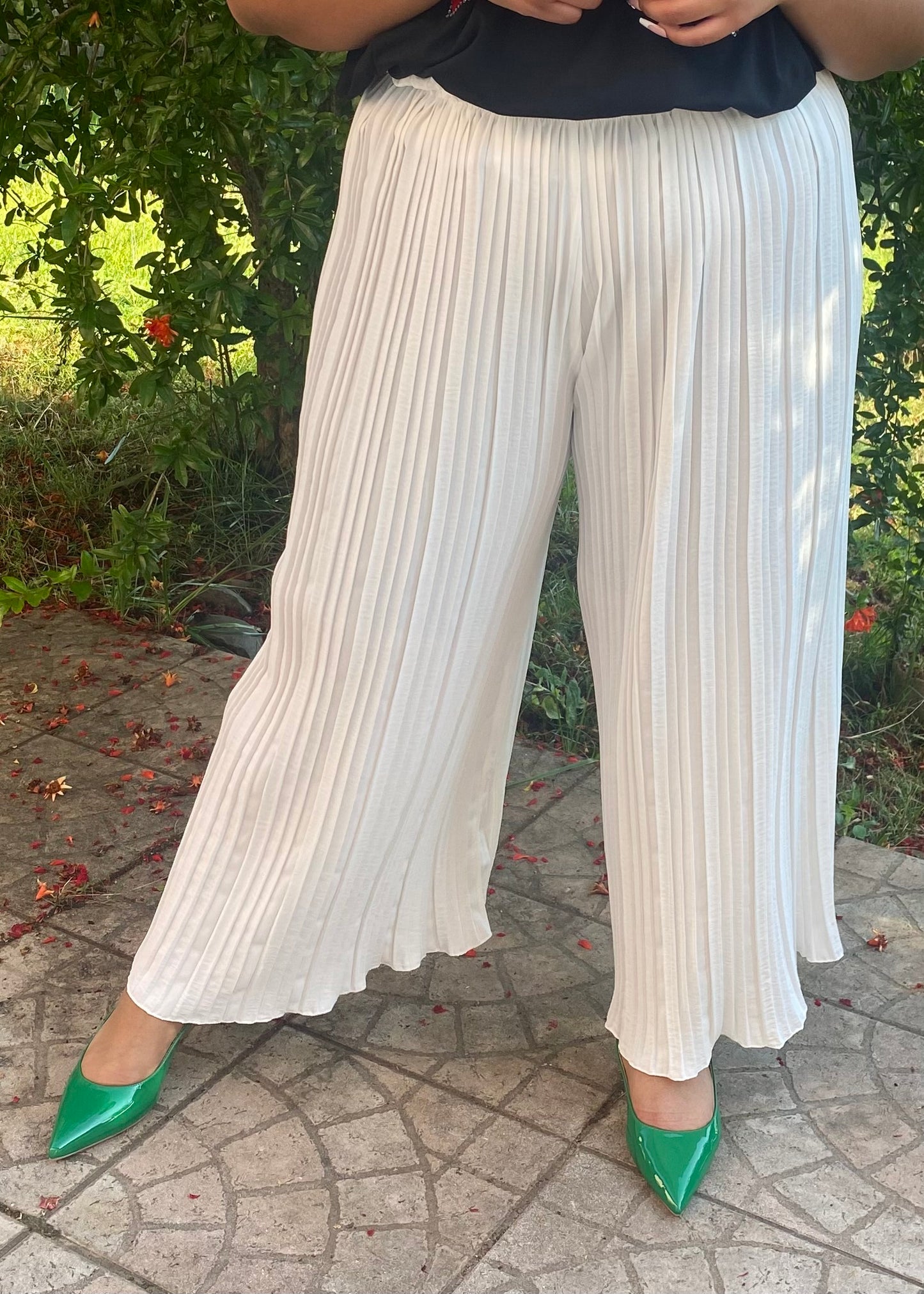 Maeva - Pantalon plissé Blanc