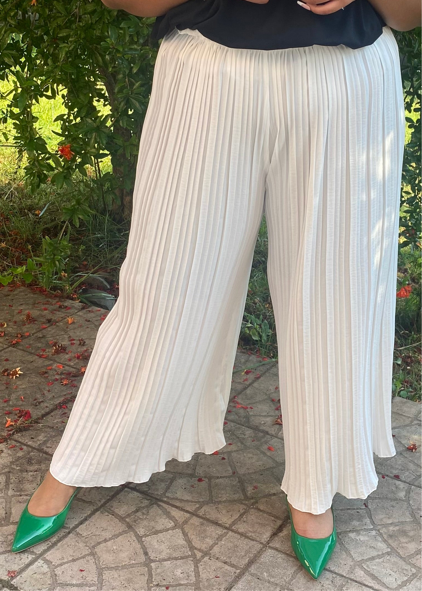 Maeva - Pantalon plissé Blanc
